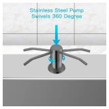 OHiHi Dish Soap Dispenser for Kitchen Sink, Countertop Sink Soap Dispenser Water Pump with 47 No-Spill Extension Tube Kit Design for Kitchen Bathroom, No More Refills Gray