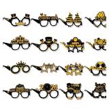 HOXBUR 16Pcs Happy New Year Paper Glasses, 2026 New Years Eve Party Photo Props for Men Women Kids