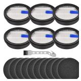 Alrens 6 Pack Filters with 10 Pack Sponge Filters for ORFELD B08/C10A/C10G, Afoddon A200Pro/A200 and NEQUARE S12 S25 S26 Series Cordless Vacuum Cleaner