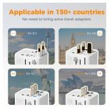 TESSAN Universal Travel Adapter 28W, International Power Adapter with 3 USB C 2 USB A Charging Ports, Worldwide Plug Adaptor for US to European UK Italy Ireland New Zealand (Type C G A I)