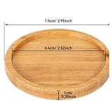 Frienda Trays 2.52 Inch Bamboo Round Plant Saucer for Most Plant Pot Flower Saucers Tray, Solution for Owl Pot with Hole(6 Pack)