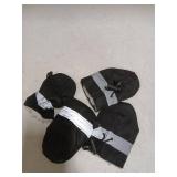 YAODHAOD Dog Shoes for Winter, Dog Boots & Paw Protectors, Fleece Warm Snow Booties for Puppy with Reflective Strip Anti-Slip Rubber Sole for Small Medium Size Dogs, Size 5: 1.9"x1.5" (L*W), Black