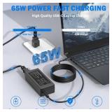 VJYUIJAY Universal 65W USB C Laptop Charger Compatible with HP chromebook Lenovo Dell Acer Asus Samsung Google Computer Type C Power Adapter