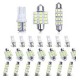 YOGEIER Car Led Bulb, Led Combination Set of 24 Pcs, Used for Car Interior/Indoor Map Dome/ Trunk / License Lights, Etc. (White)