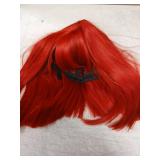 SUKRI Red Bob Wig with Bangs Short Red Wigs for Women Shoulder Length Wigs 12Inch Heat Resistant Synthetic Wig for Daily Party Cosplay