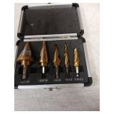 IRONANT Step Drill Bits, 5PCS Spiral Grooved HSS Titanium Step Drill Bit Set, 50 Sizes High Speed Steel Step Bits for Metal with Aluminum Case
