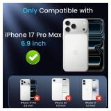 IPhone 17 Pro Max Case [Compatible with MagSafe] [Invisible Kickstand] [HD Screen Protector] [Camera Lens Protector], Protective Magnetic Phone Cover for iPhone 17 Promax (Orange) 3 in 1