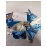 YWWSNSE Blue Birthday Decorations, 3D Foil Blue Happy Birthday Balloon Banner with Star Balloons, Confetti Balloons, Hanging Swirls, for Boys Girls Men Women Party Decorations