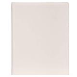 KINGFOM A4 Faux Leather Padfolio Ring Binder Business File Folder Document Holder with Card Holder (3 Ring Binder White)