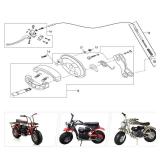 YOXUFA Mini Bike Brake Lever Kit Drum Brake Cable Shoes Replacement for Coleman CT200U CT200U-EX BT200X Baja Warrior Heat MB200 Massimo Axis M200 Predator 212 196cc 200cc Parts W/ 22mm 7/8" Handle