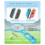 Tennis Rackets for Nintendo Switch 2 Joy-Con(2025), MENEEA 2 Pack Game Accessories for Mario Tennis Aces,Handle Grip Holder for Switch 2/Switch 1 Controller Suport Other Tennis Game for NS2 (Blue/Oran