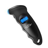 JUSTTOP Digital Tire Pressure Gauge, 150PSI 4 Setting for Cars, Trucks and Bicycles, Backlit LCD and Anti-Skid Grip for Easy and Accurate Reading(Black)