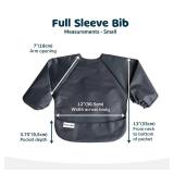 Tiny Twinkle Long Sleeve Bib for Babies & Toddlers | 2-Pack Waterproof Smock Bib for Eating | Machine Washable & Mess-Proof Feeding Essentials | Newborn Shower Gift (Sage Charcoal,6-24M)