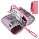 JIAKAI Travel Cable Organizer,Electronics Accessories Organizer Bag,for Charger, Phone, memory card,Travel Gadget Bag-Pink