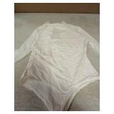 Avidlove Womens Long Sleeve Bodysuit Mock Neck Mesh Top Double Lined Shapewear Bodysuit Shirts Going Out Tops White Small