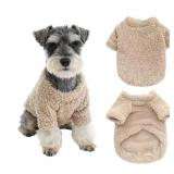 Fleece Dog Sweater, 1 Pack Warm Winter Sweater for Small Dogs Boy Girl, Fuzzy Pet Outfit, Cute Warm Puppy Clothes for Medium Dogs, Dog Winter Clothes (Brown,S)