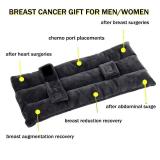 SKIYHON Seat Belt Pillow for Mastectomy Post-Surgery, Heart Surgery Recovery Support Cushion for Chest Chemo Port Pacemaker Bypass Hysterectomy Recovery Pillow (Black)