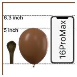 PartyWoo Brown Balloons 100pcs 5 Inch Small Mini Boho Neutral Coffee Tan Fall Latex Balloons for Wedding Baby Shower Gender Reveal Graduation Safari Woodland Birthday Fall Party Decorations Brown-F09