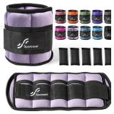Sportneer Adjustable Ankle Weights Set - 1 Pair (2-10 lbs) Removable Sandbags for Women & Men, Comfortable Neoprene Leg Weights for Walking, Running, Pilates, Yoga, Home Workout & Physical Therapy