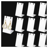 PH PandaHall 10pcs Acrylic Earring Stand, White Jewelry Display Earring Holder L-shape Earrings Organizer for Dangling Earrings Necklace Jewelry Shows Retail Props, 1.7x1.4x3inch