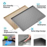 Winisok Silicone Under Sink Mat 34" x 22", kitchen Essentials and Gadgets, Shelf liner and Cabinet Protector, Home Organizers and Storage, Waterproof Bathroom Tray