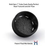 KITOSUN WatcHMD Charcoal Heat Management Device Stainless Steel HMD Coals Holders Tray, Easy Hold 3 Pieces 26 MM Coconut Charcoals Cubes (OwatcHMD-Black)