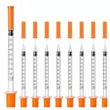JIUPULL 30PACK U-100 Syringes, 30G 5/16\" (8mm) 1ml/cc Disposable Syringe, Individual Wrapped
