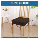 Smiry Waterproof Seat Covers for Dining Room Chairs Set of 4, Stretch Jacquard Removable Washable Chair Seat Slipcovers Protector, No Rear Covers, Brown
