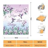 Hohoto Hummingbird Floral Bird Blanket Purple Flowers Gifts for Women Kids Girls Mom Wife Female Friends Birthday Spring Room Decor Colorful Soft Plush Throw Blankets 50"x60"