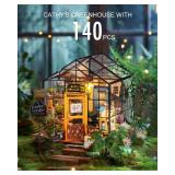 Rolife DIY Miniature Greenhouse Kit, Tiny/Mini House Making Kit with Furniture for Adults, Furniture, Halloween/Christmas Decorations, Gifts for Family and Friends (Cathy