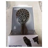 Moen Engage Magnetix Matte Black Eco-Performance 3.5-Inch Six-Function Detachable Handheld Showerhead with Magnetic Docking System, 26100EPBL