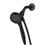 Moen Engage Magnetix Matte Black Eco-Performance 3.5-Inch Six-Function Detachable Handheld Showerhead with Magnetic Docking System, 26100EPBL