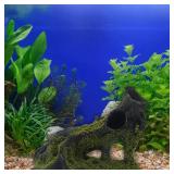 Aquarium Artificial Tree Hole Resin Aquarium Ornament, Resin Tree Stump Branch for Reptile Habitat Decoration, Tree Trunk Fish Tank Decoration Aquarium Hideaway Rock Cave House Hide Hut