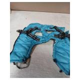 Geyecete Waterproof Dog Jacket with Harness, Traction Belt - Pet Outdoor Jacket for Small, Medium Dogs - Blue