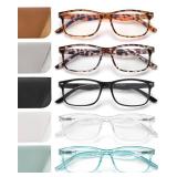 JOLISU 5 Pack Reading Glasses For Women,Spring Hinges, Sturdy and Durable (2.00)