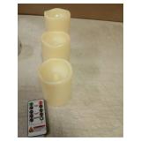 Homemory 3 Pack Flameless Candles, Outdoor Waterproof, Battery Operated LED Pillar Candles with Remote Control and Timer, Plastic, Long Lasting