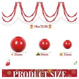 Giegxin 1 Pcs 32.8 Feet Christmas Wooden Bead Garland Xmas Tree Beads Garland Rustic Wood Beaded Decor for Christmas Holiday Rustic Home Farmhouse Decoration (Red)