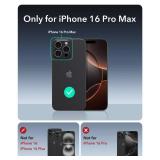 ESR for iPhone 16 Pro Max Case with Stash Stand, Camera Control, 23FT Military-Grade Shock-Absorbing Drop Protection, Compatible with MagSafe Accessories, Magnetic Cyber Series, Black