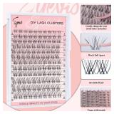 EYEVIS Flora Lash Clusters Kit 144PCS Ultra-Thin Invisible Band Lash Extension Kit 8-18mm Manga Eyelash Extension Kit C Curl Lash Clusters Wet-Look Anime DIY at Home Flora Kit,8-18mm