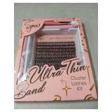 EYEVIS Flora Lash Clusters Kit 144PCS Ultra-Thin Invisible Band Lash Extension Kit 8-18mm Manga Eyelash Extension Kit C Curl Lash Clusters Wet-Look Anime DIY at Home Flora Kit,8-18mm