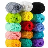 MAQIHAN 15x20g Acrylic Yarn for Crocheting - Soft Knitting Yarn for Crafts Multicolor Skeins for Crocheting DIY Bulk for Handicraft Knitting Scarves Ideal Gift for Beginners Adults