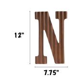 COLLECTIVE HOME - 12" Metal Letters for Wall Decor, Corrugated Rusty Letters, Rustic Hanging Wall Decor, Monogram Hanging Farmhouse Decor, Alphabet Signs for Office Bedroom Living Room Kitchen (N)