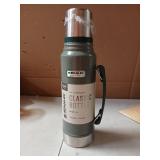 Stanley Heritage Classic Vacuum Bottle with Handle 1.1 qt | Wide Mouth w/Leakproof Cup Lid | Keep Drinks Hot or Cold | Insulated Stainless Steel Thermal Bottle | BPA-Free | Hammertone Green