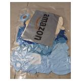 60pcs Blue and White Balloons 12inch with Pastel Pearl Light Blue Confetti White Balloons for Bridal Baby Shower Wedding Birthday Party Decorations