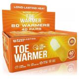 Toe Warmers 40 Pairs (80 Warmers) - Up to 10 Hours of Long Lasting Warmth and Toe Warmers for Feet - Easy Air Activation - Ultra Thin, TSA Approved