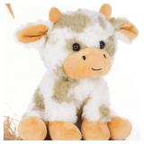 Muiteiur 10 Inch Brown Sitting Cow Stuffed Animal, Super Soft Cow Plush Toy for Kids, Cute Farm Stuffed Animals, Gift for Children for Learning, Storytelling,Farm-Themed Party Decor