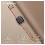 Fullmosa Leather Bands Compatible with Apple Watch Band 42mm 41mm 40mm 38mm for Women Men, Top Grain Genuine Leather Strap for iWatch Series 11/10/9/8/7/6/5/4/3/2/1,SE3/2/1, Beige/Rose Gold