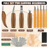 Wood Carving Kit, 23pcs Wood Carving Tools with 4 Wood Carving Knives 5 Detail Knives 9 Blocks, Whittling Kit DIY Hobbies for Adults