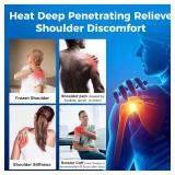 Telepepe Cordless Shoulder Heating Pad, Heated Shoulder Brace for Rotator Cuff Frozen, 3 Heat Levels, 3000mAh Rechargeable Battery, Shoulder Wrap for Pain Relief Deep Tissue for Men Women (Black)