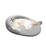 Lunale Cat Beds with Pillow for Indoor Cats, Summer Cooling Pet Bed with Removable Washable Cover Washable Round Fluffy Pet Bed
